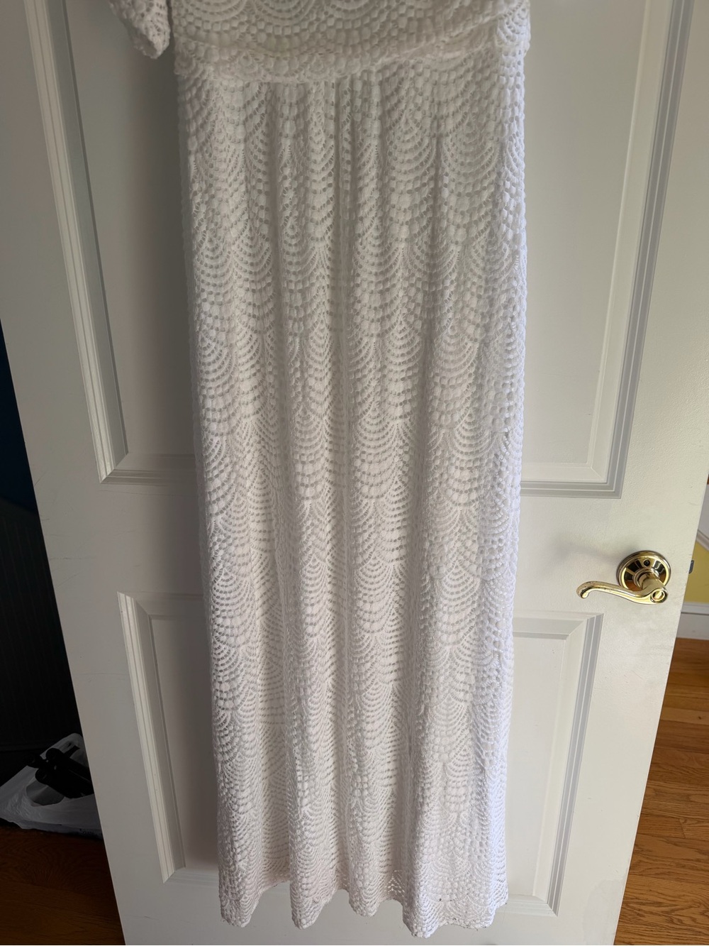 Lilly Pulizter Parigi Lace Maxi Dress white size Large NWT - Picture 9 of 11